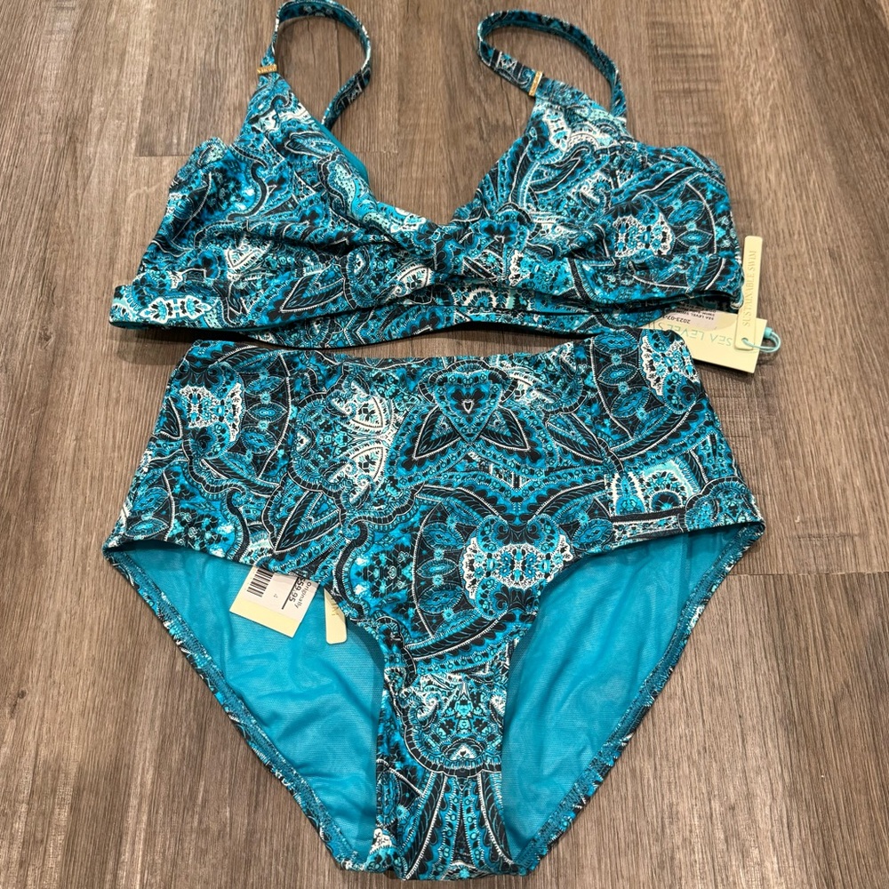 Sea Level Swim Bella Mare Twist Front Cup Bra Swimsuit Bikini